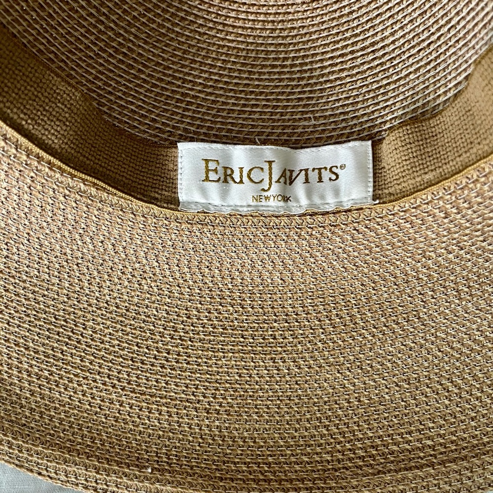 Eric Javits Tan Straw Wide Brim Sun Hat - Picture 5 of 12